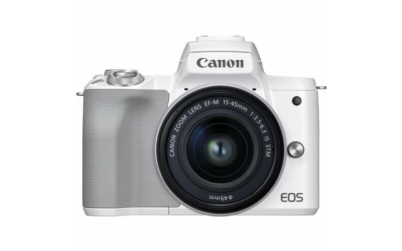 Canon EOS M50 Mark II Mirrorless Digital Camera + 15-45mm Lens (White)-01