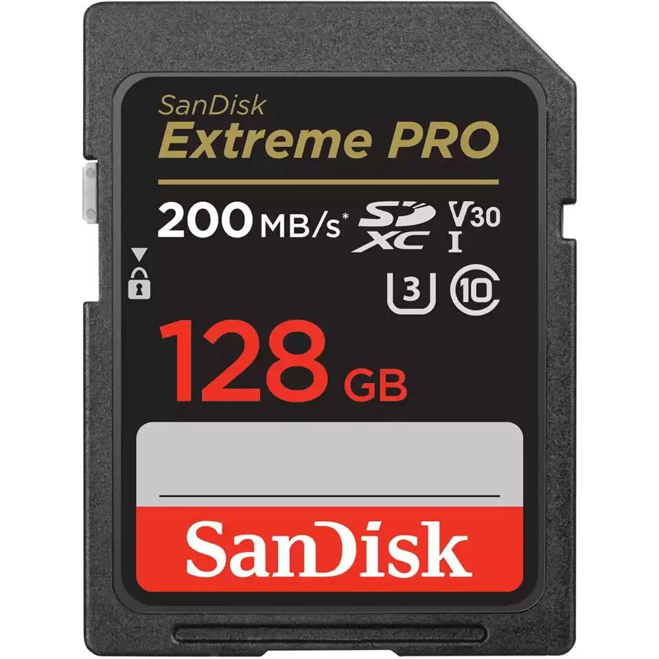 SanDisk Extreme PRO 128GB 200MB/s UHS-I V30 SDXC Memory Card-01
