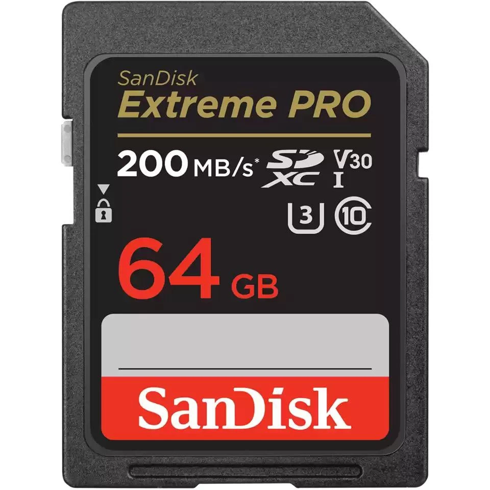 SanDisk Extreme PRO 64GB 200MB/s UHS-I V30 SDXC Memory Card-01
