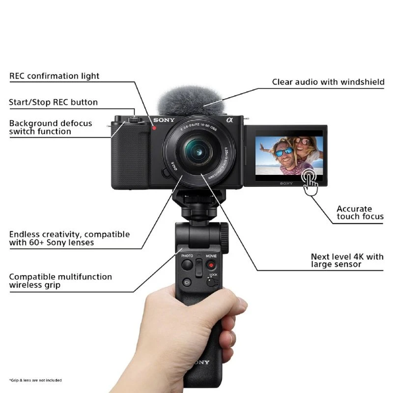 Sony ZV-E10 Digital Camera with 16-50mm + 55-210mm f4.5-6.3 OSS Lens - Black-06